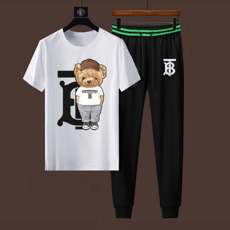 Wholesale Cheap B urberry Mens Short Sleeve Tracksuits for Sale