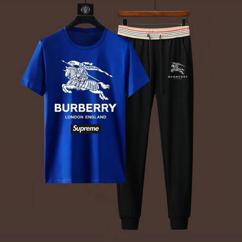 Wholesale Cheap B urberry Mens Short Sleeve Tracksuits for Sale