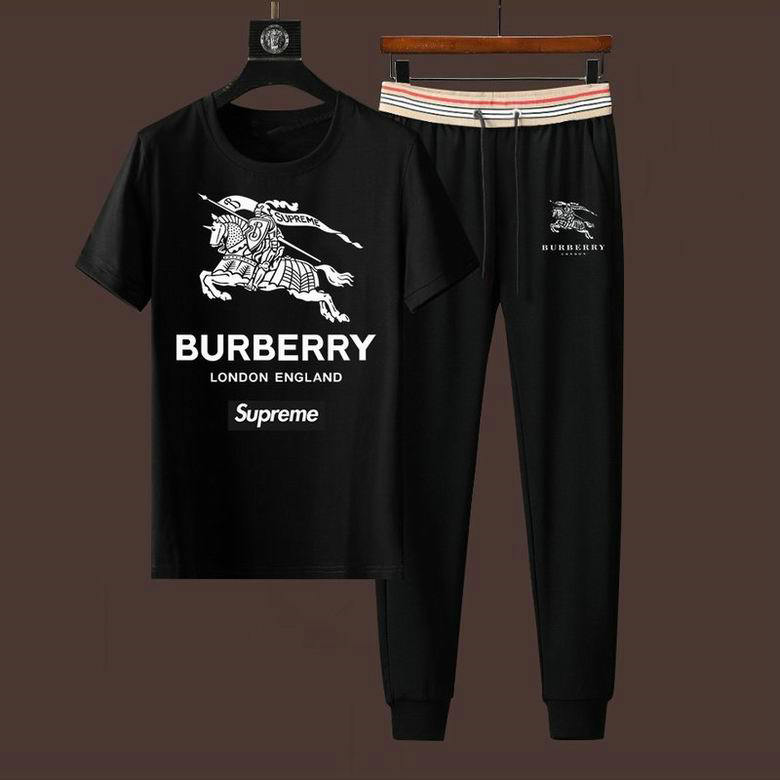 Wholesale Cheap B urberry Mens Short Sleeve Tracksuits for Sale