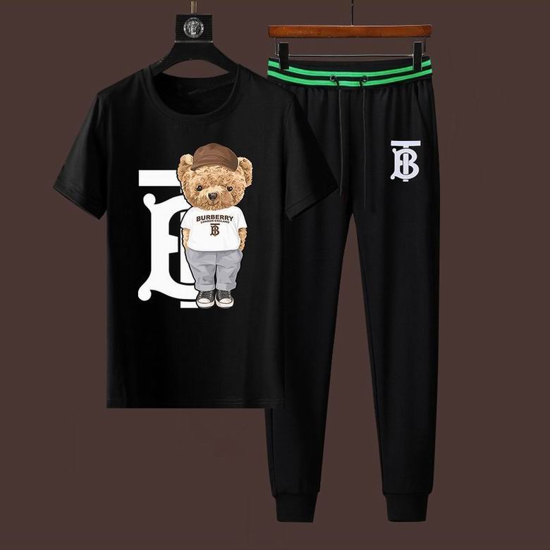 Wholesale Cheap B urberry Short Sleeve Men Tracksuits for Sale
