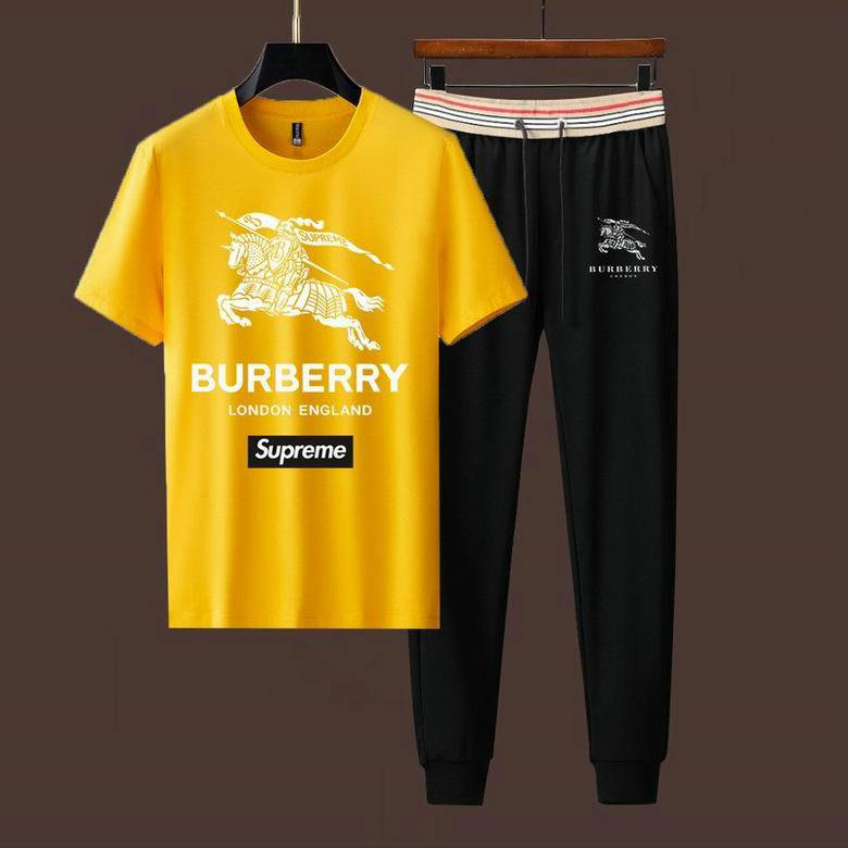 Wholesale Cheap B urberry Mens Short Sleeve Tracksuits for Sale