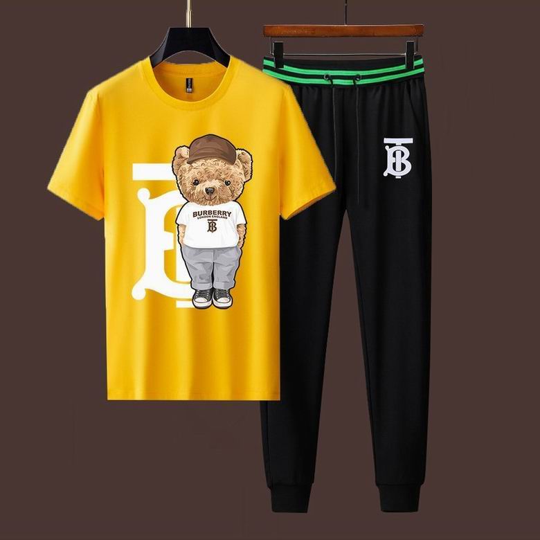 Wholesale Cheap B urberry Short Sleeve Men Tracksuits for Sale