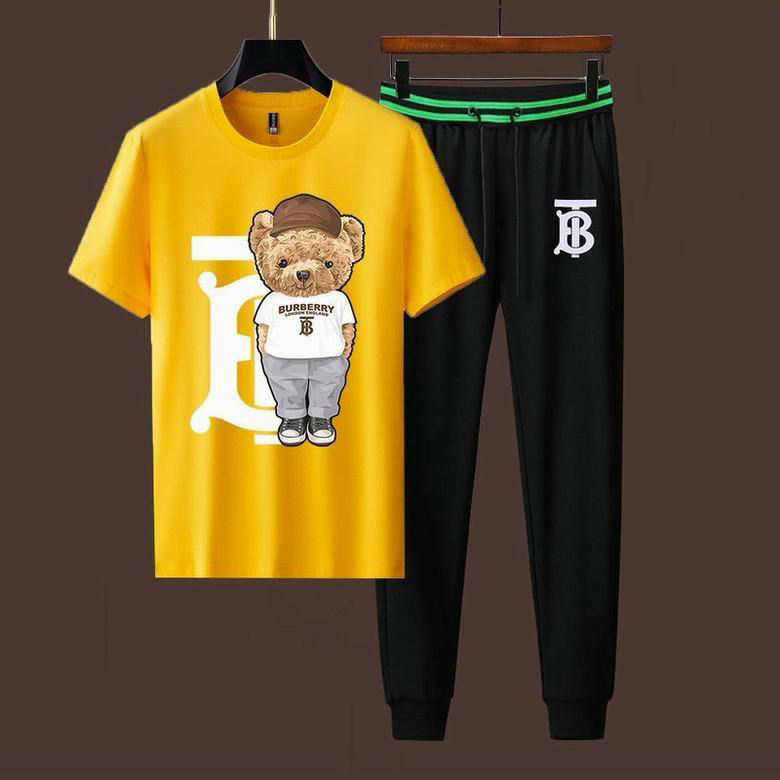 Wholesale Cheap B urberry Mens Short Sleeve Tracksuits for Sale