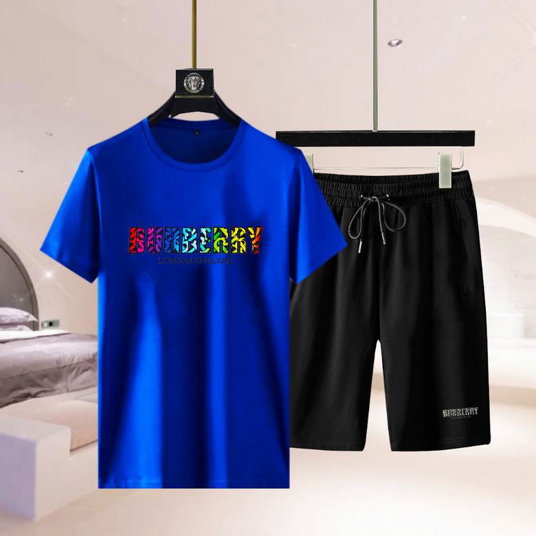 Wholesale Cheap B urberry men Short Sleeve Tracksuits for Sale