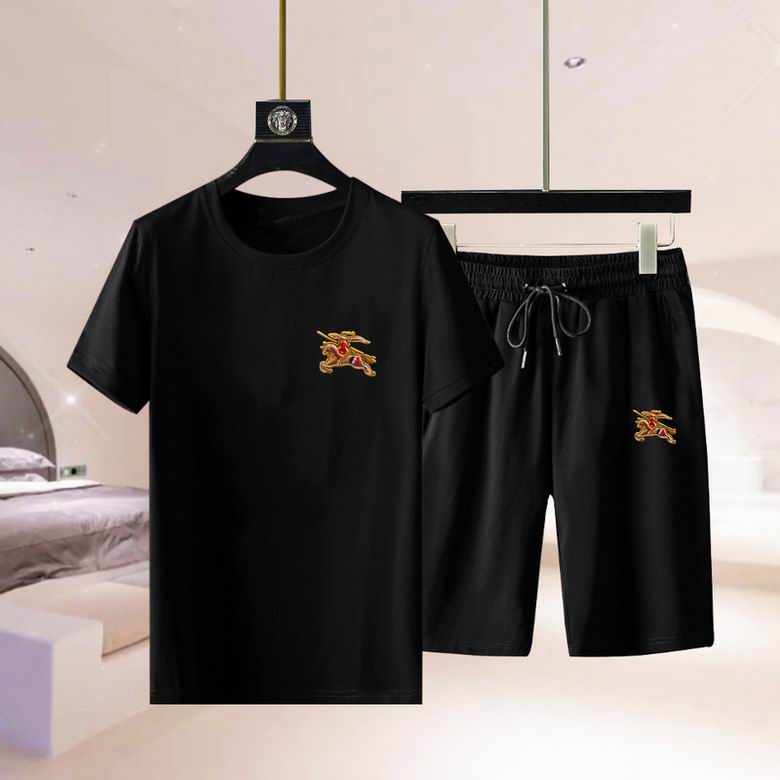 Wholesale Cheap B urberry men Short Sleeve Tracksuits for Sale