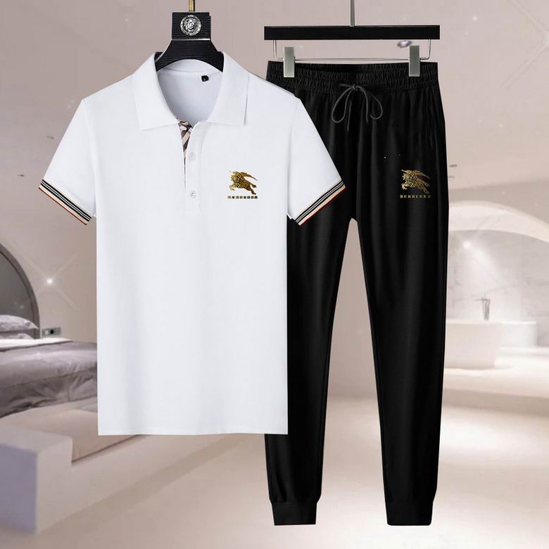 Wholesale Cheap B urberry men Short Sleeve Tracksuits for Sale