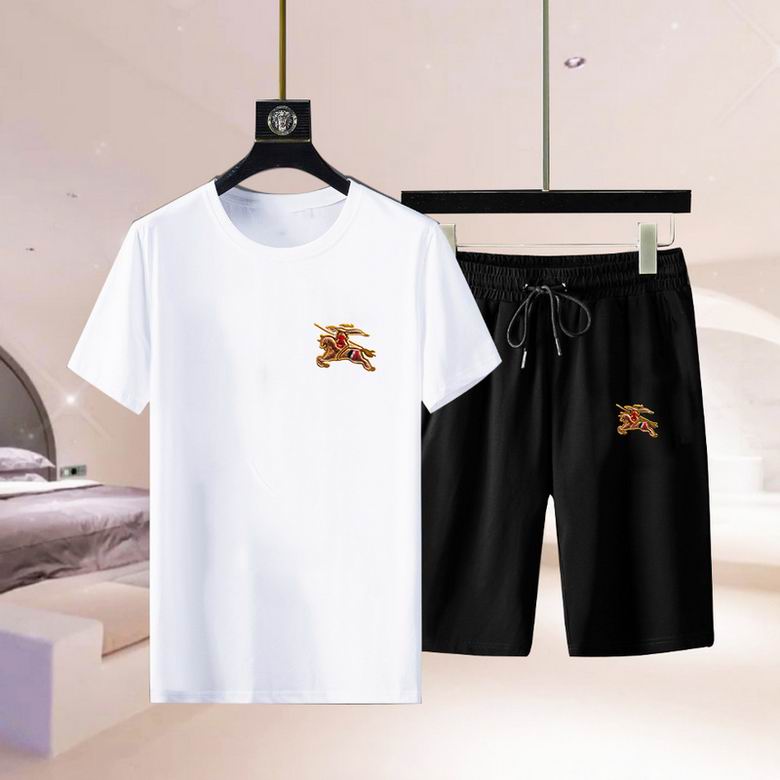 Wholesale Cheap B urberry men Short Sleeve Tracksuits for Sale