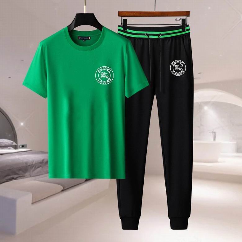 Wholesale Cheap B urberry men Short Sleeve Tracksuits for Sale