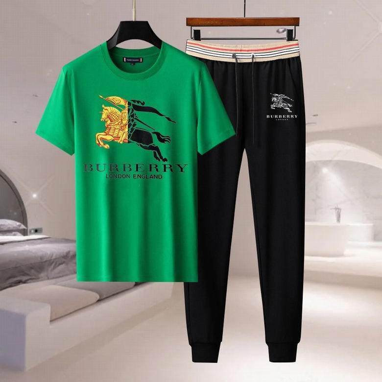 Wholesale Cheap B urberry men Short Sleeve Tracksuits for Sale