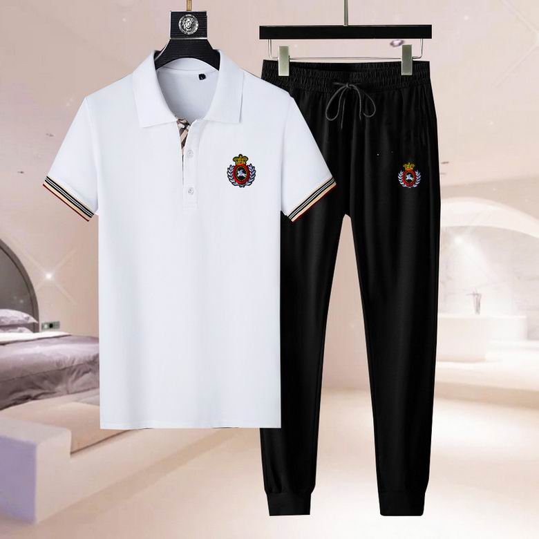 Wholesale Cheap B urberry men Short Sleeve Tracksuits for Sale