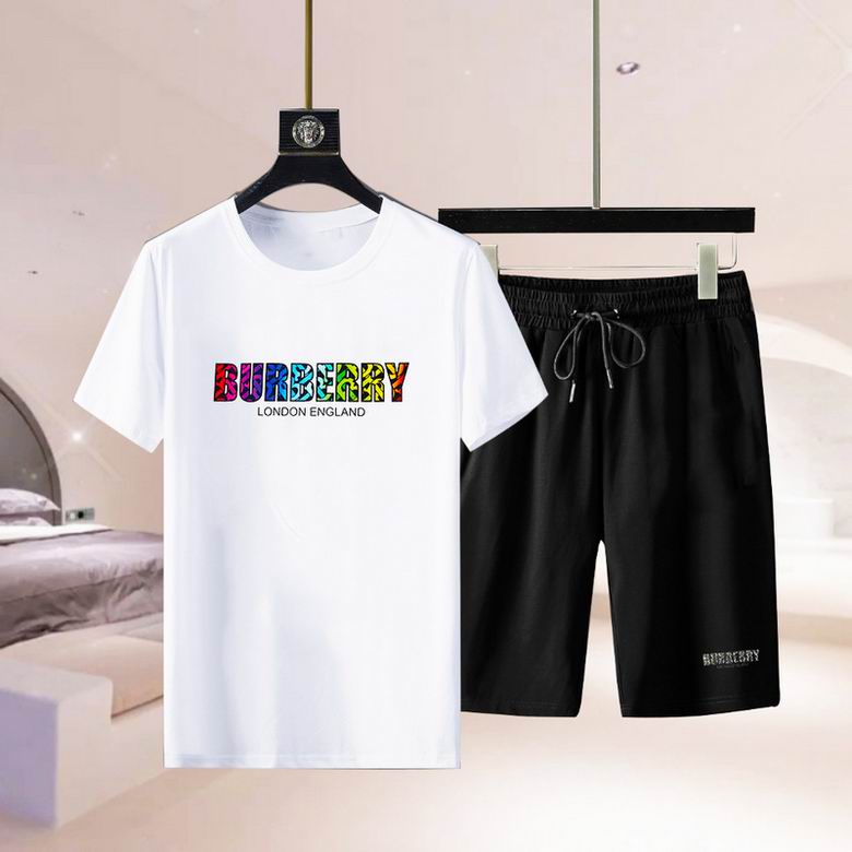 Wholesale Cheap B urberry men Short Sleeve Tracksuits for Sale