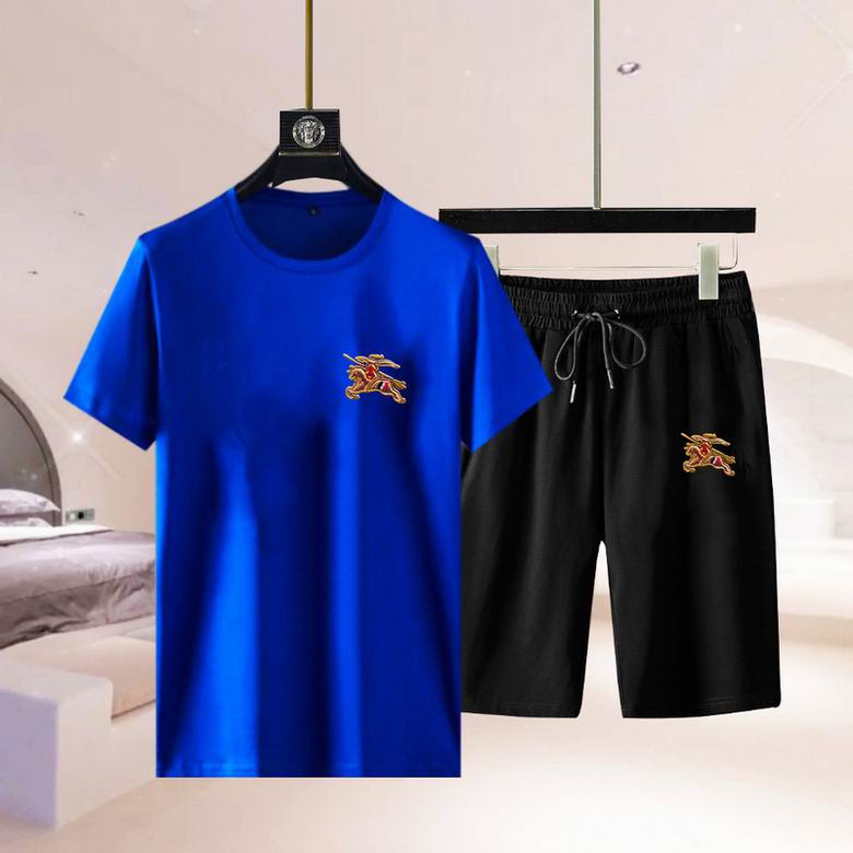 Wholesale Cheap B urberry men Short Sleeve Tracksuits for Sale