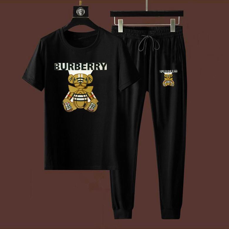 Wholesale Cheap B urberry men Short Sleeve Tracksuits for Sale