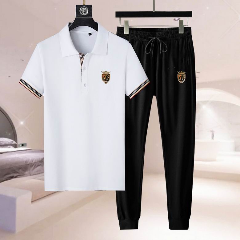 Wholesale Cheap B urberry men Short Sleeve Tracksuits for Sale