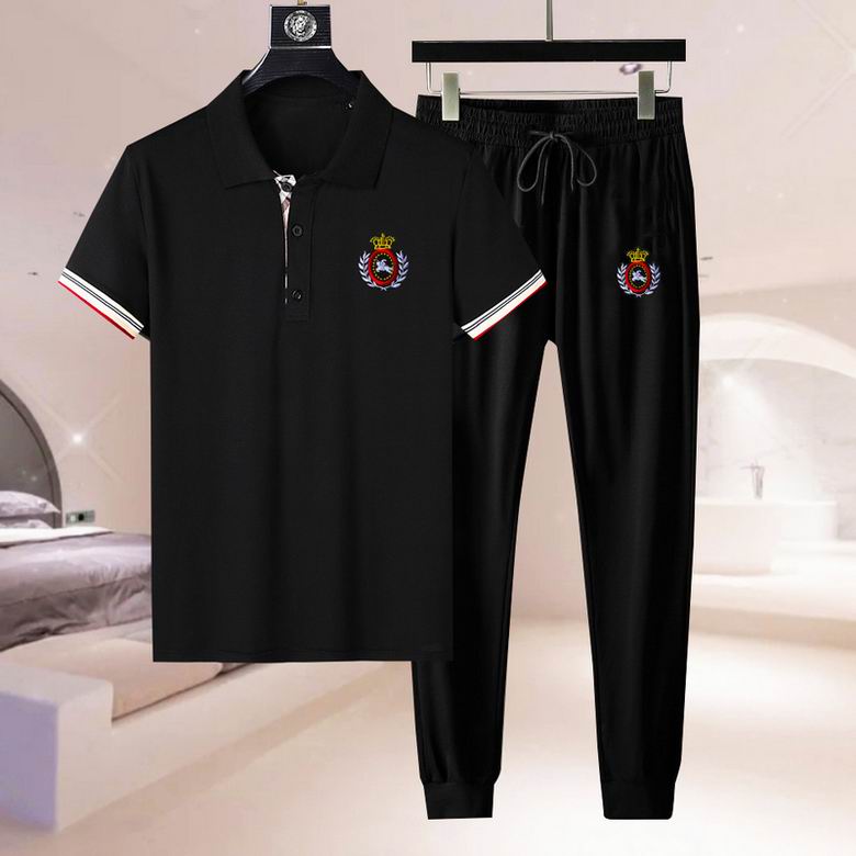 Wholesale Cheap B urberry men Short Sleeve Tracksuits for Sale