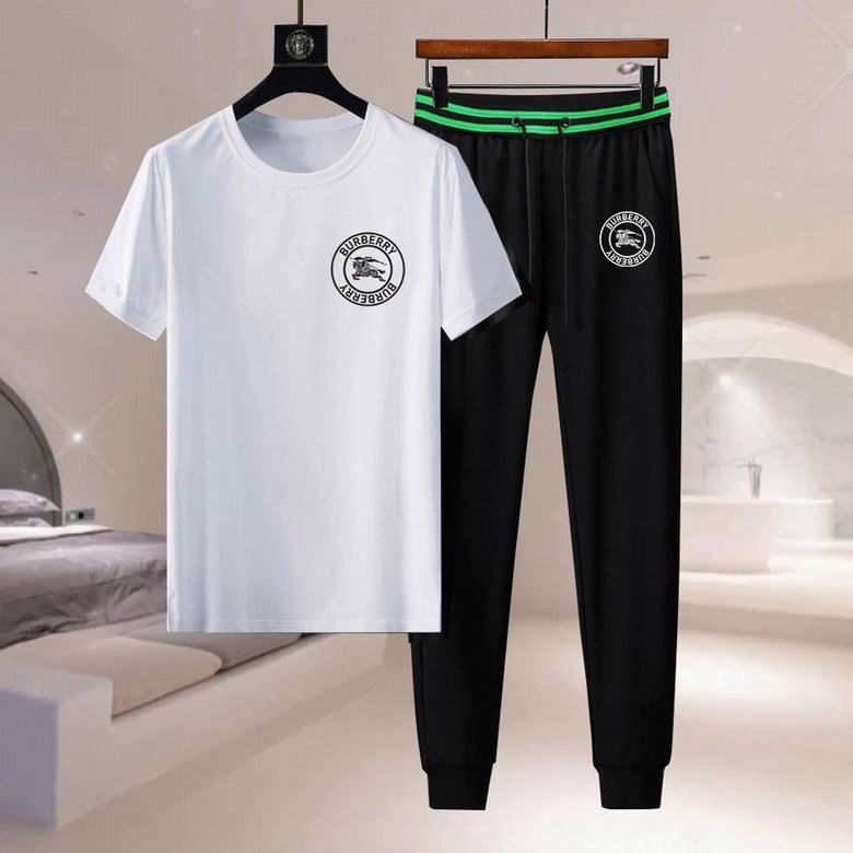 Wholesale Cheap B urberry men Short Sleeve Tracksuits for Sale
