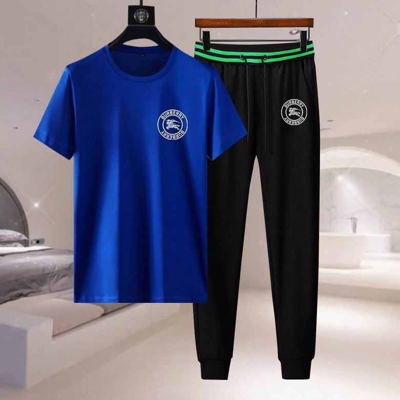 Wholesale Cheap B urberry men Short Sleeve Tracksuits for Sale