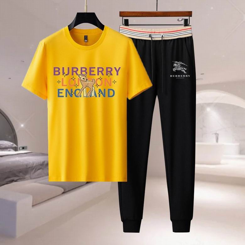 Wholesale Cheap B urberry men Short Sleeve Tracksuits for Sale