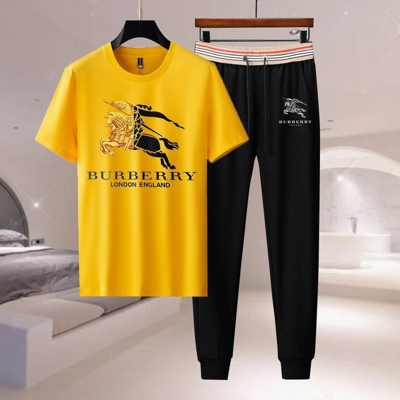 Wholesale Cheap B urberry men Short Sleeve Tracksuits for Sale