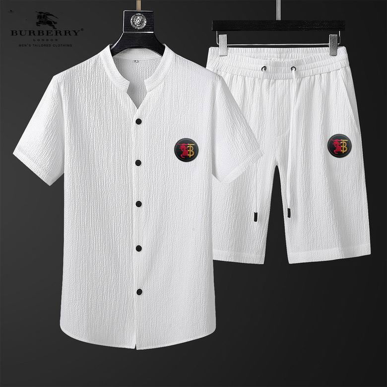 Wholesale Cheap B urberry Short Sleeve MEN Tracksuits for Sale