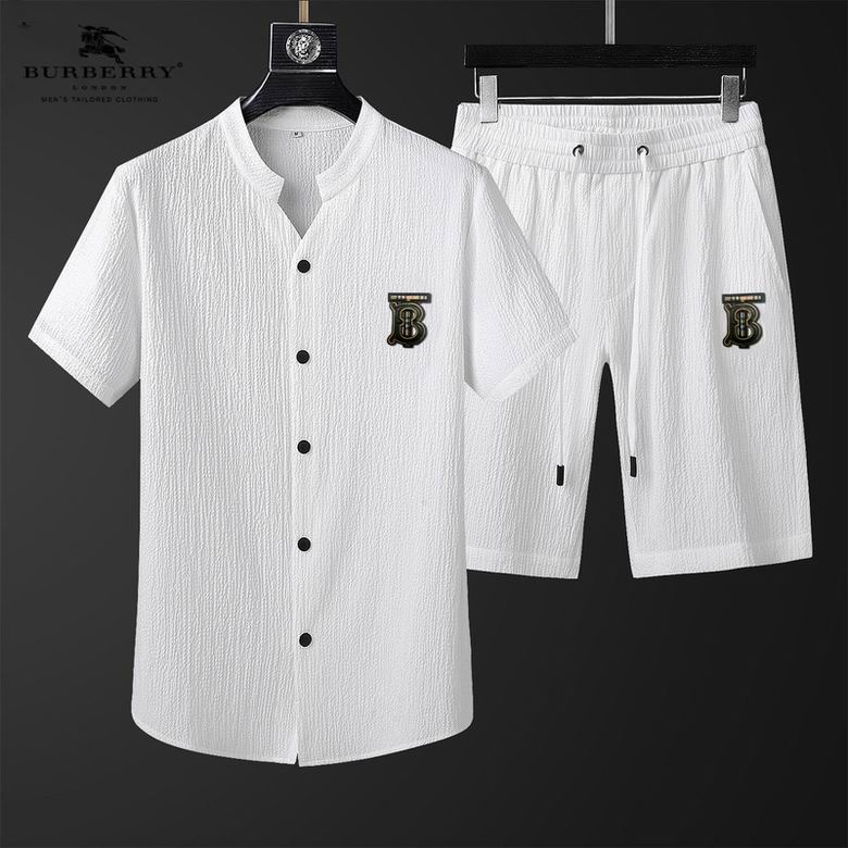 Wholesale Cheap B urberry Short Sleeve MEN Tracksuits for Sale