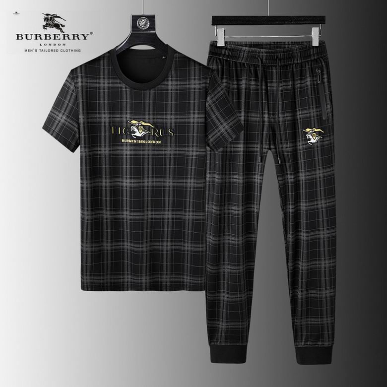 Wholesale Cheap B urberry Short Sleeve MEN Tracksuits for Sale