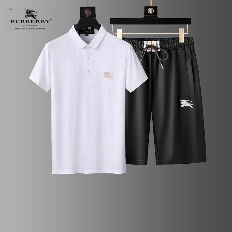 Wholesale Cheap B urberry men Short Sleeve Tracksuits for Sale