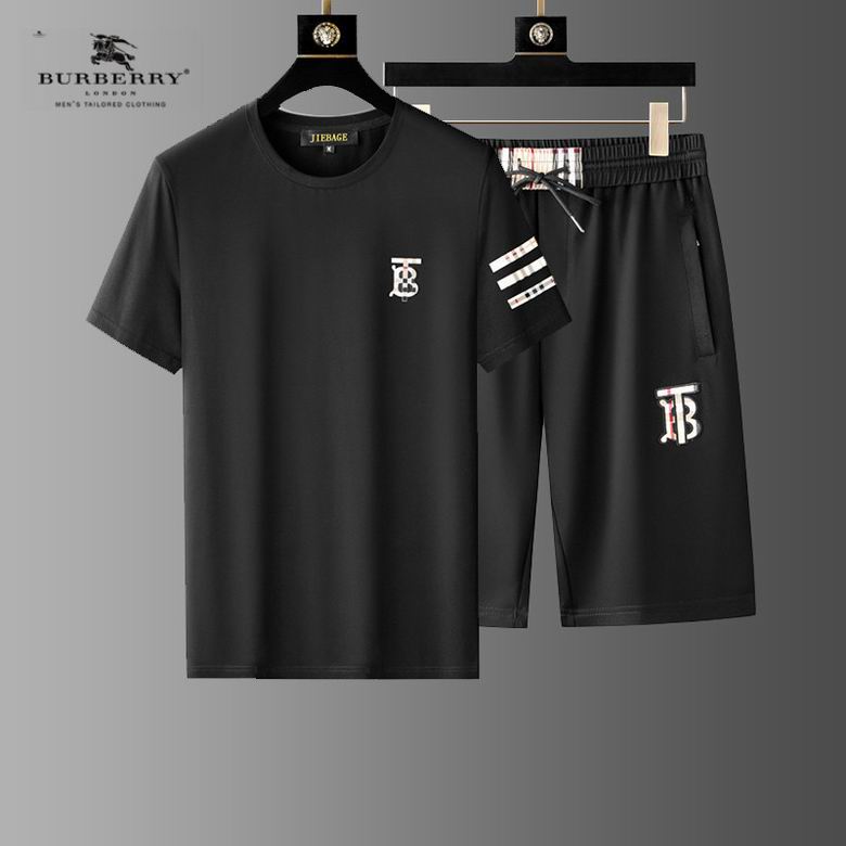 Wholesale Cheap B urberry men Short Sleeve Tracksuits for Sale