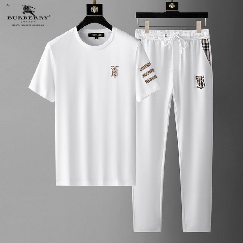 Wholesale Cheap B urberry Short Sleeve MEN Tracksuits for Sale