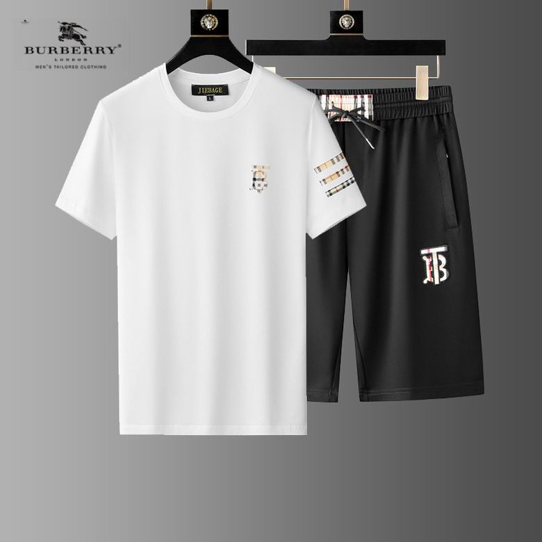 Wholesale Cheap B urberry men Short Sleeve Tracksuits for Sale