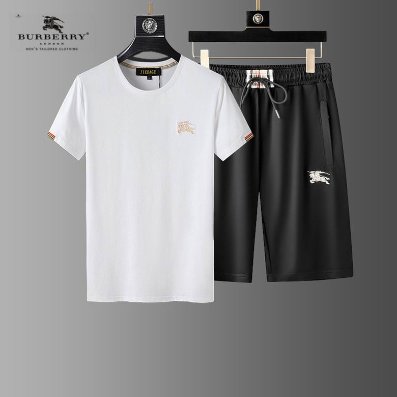 Wholesale Cheap B urberry men Short Sleeve Tracksuits for Sale