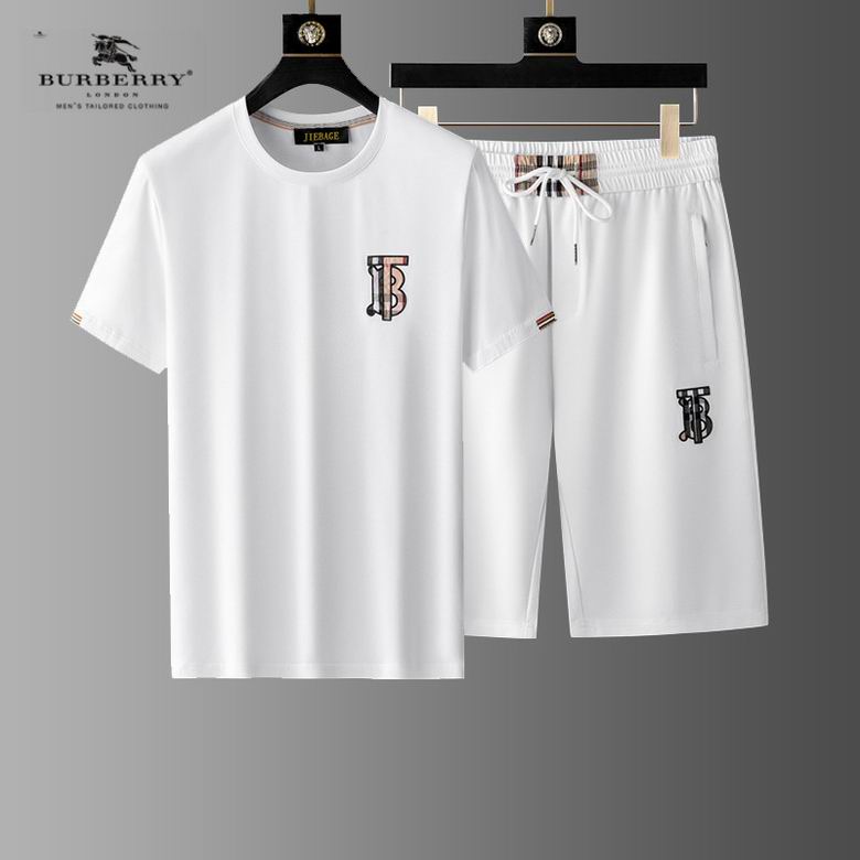 Wholesale Cheap B urberry men Short Sleeve Tracksuits for Sale