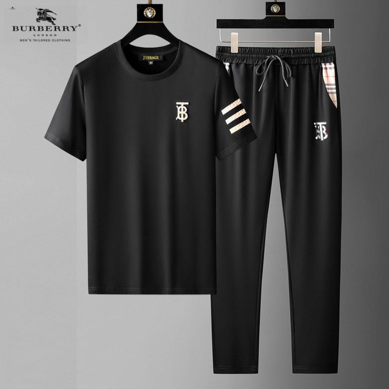 Wholesale Cheap B urberry Short Sleeve MEN Tracksuits for Sale