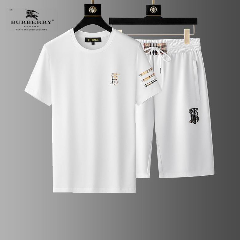 Wholesale Cheap B urberry men Short Sleeve Tracksuits for Sale