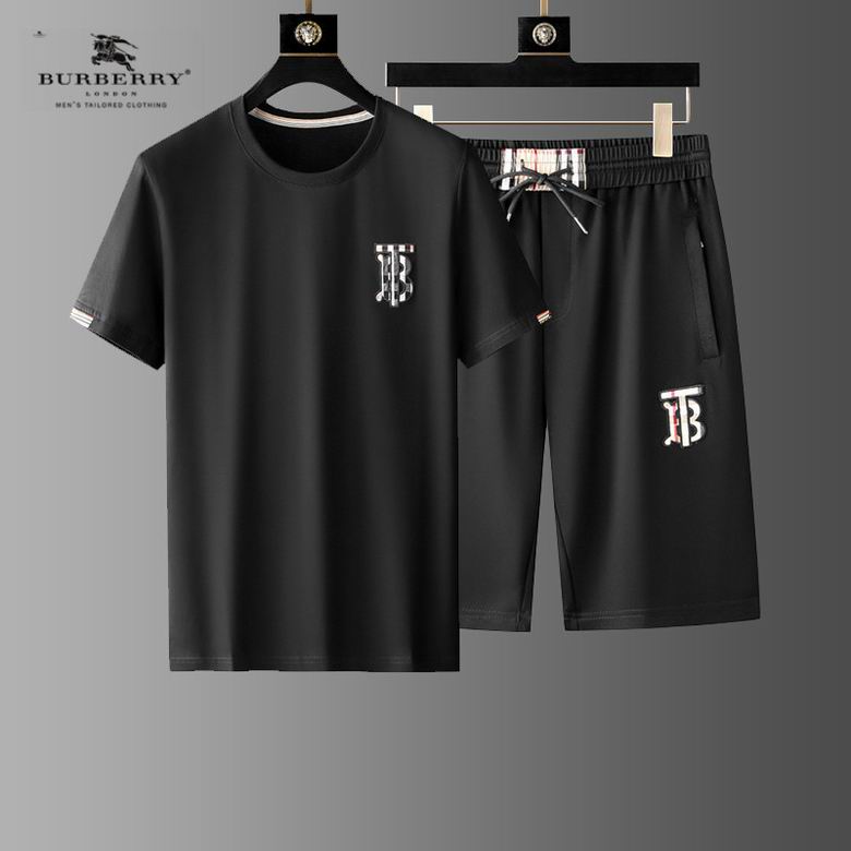 Wholesale Cheap B urberry men Short Sleeve Tracksuits for Sale