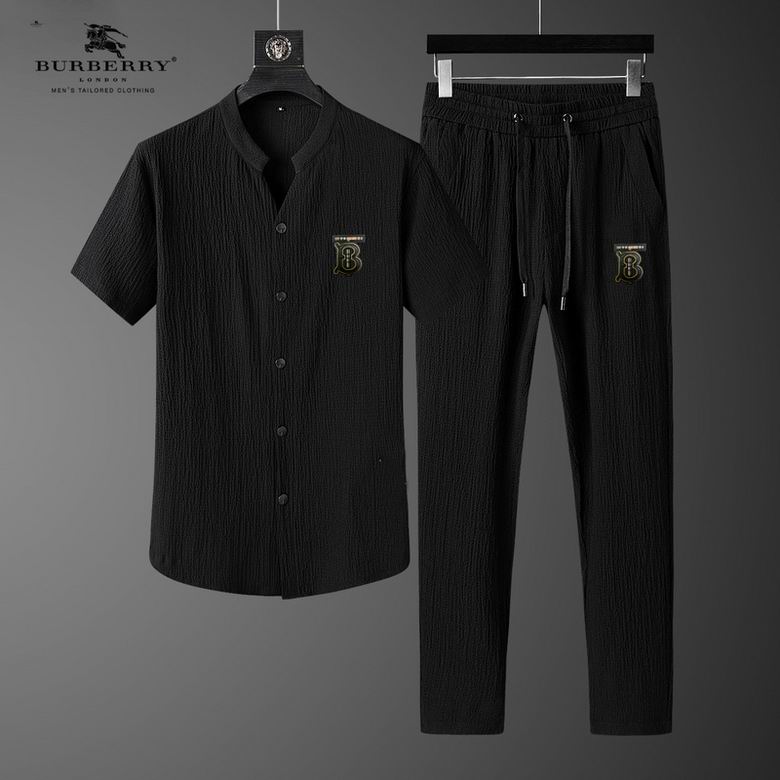 Wholesale Cheap B urberry Short Sleeve MEN Tracksuits for Sale