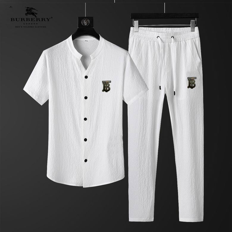 Wholesale Cheap B urberry Short Sleeve MEN Tracksuits for Sale