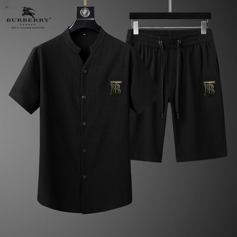 Wholesale Cheap B urberry Short Sleeve MEN Tracksuits for Sale