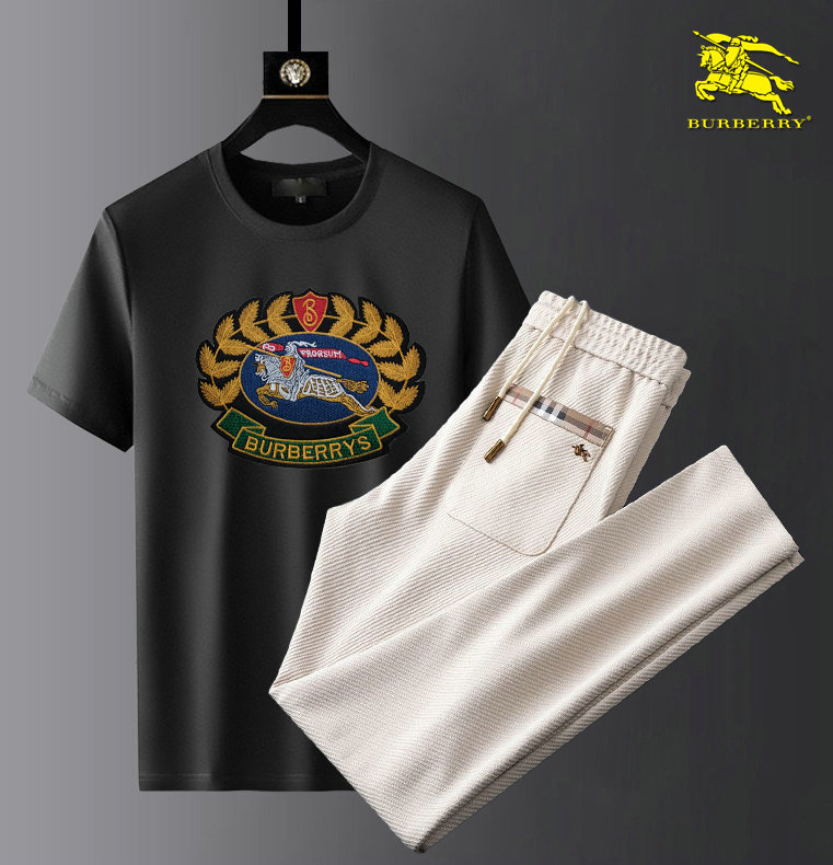 Wholesale Cheap B urberry Designer Short Sleeve Tracksuits for Sale