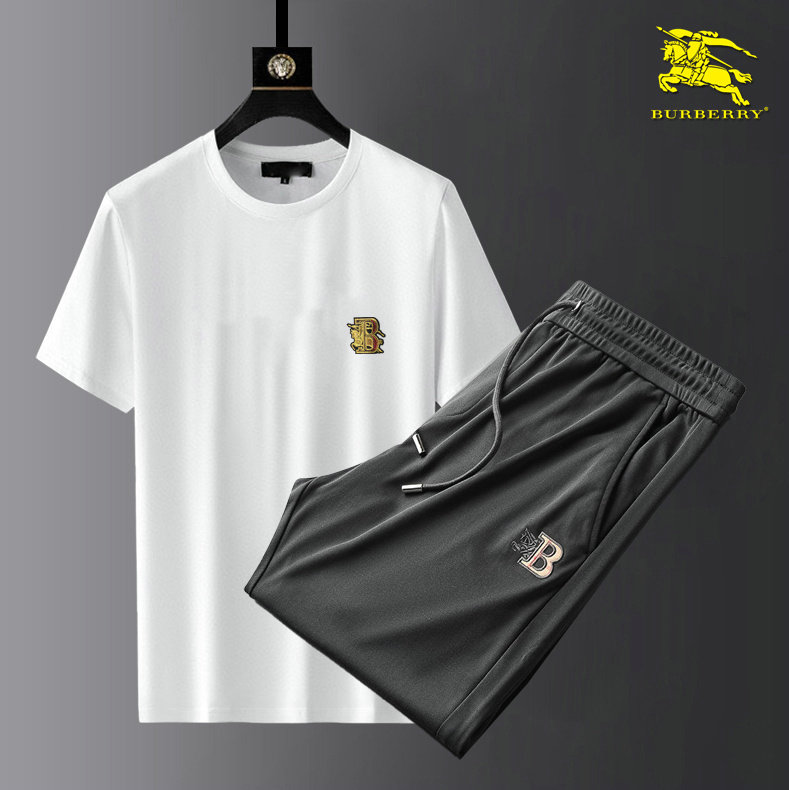 Wholesale Cheap B urberry Designer Short Sleeve Tracksuits for Sale
