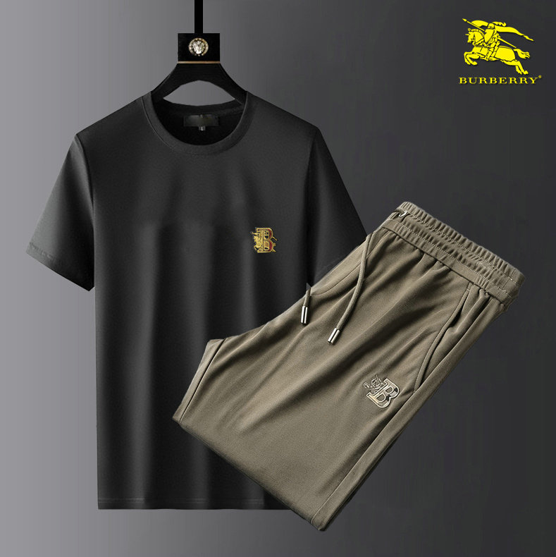 Wholesale Cheap B urberry Designer Short Sleeve Tracksuits for Sale