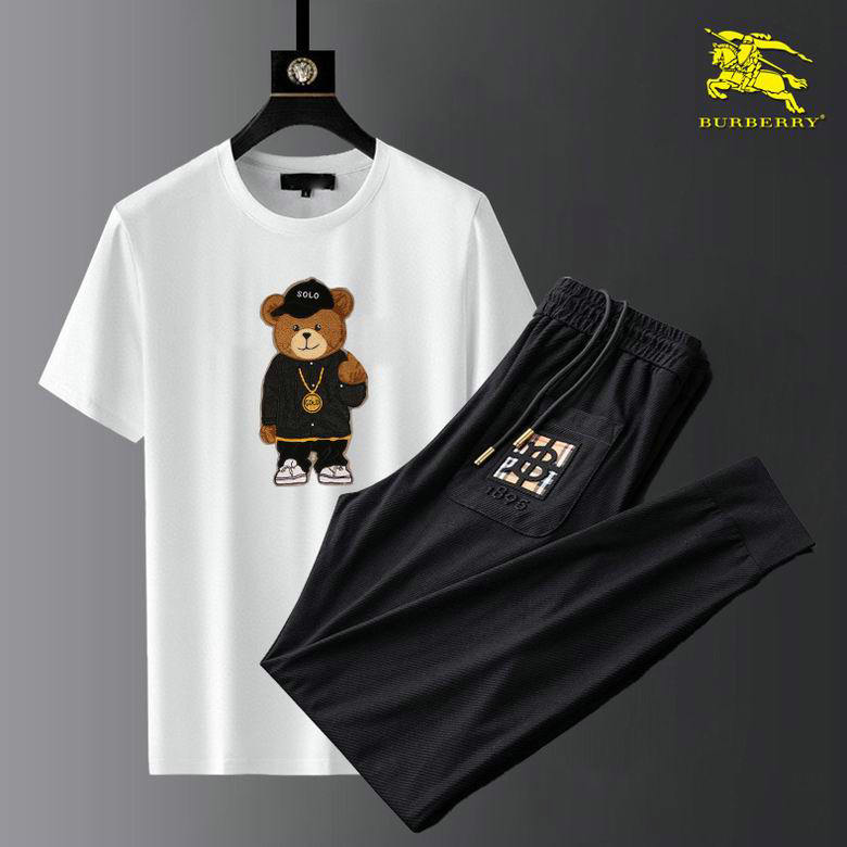 Wholesale Cheap B urberry Designer Short Sleeve Tracksuits for Sale