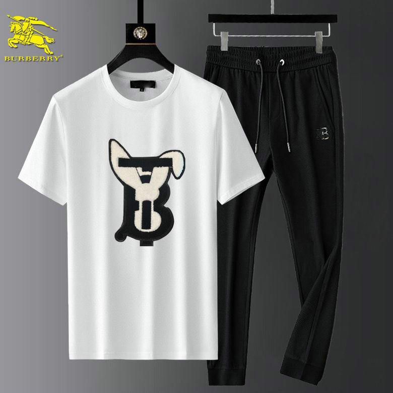 Wholesale Cheap B urberry Designer Short Sleeve Tracksuits for Sale