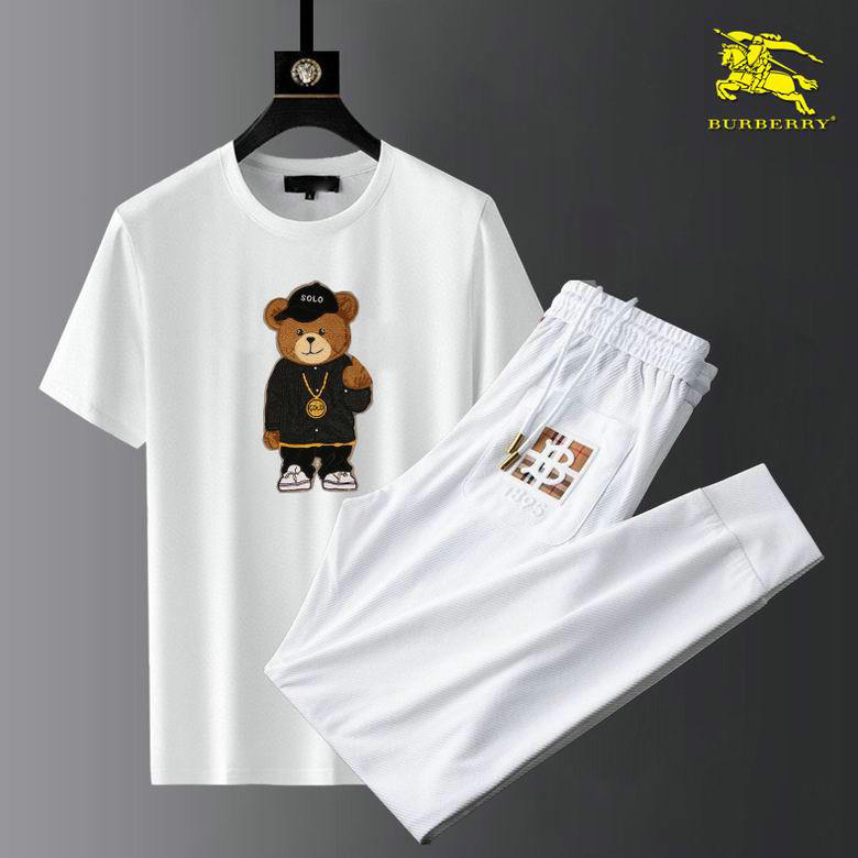 Wholesale Cheap B urberry Designer Short Sleeve Tracksuits for Sale