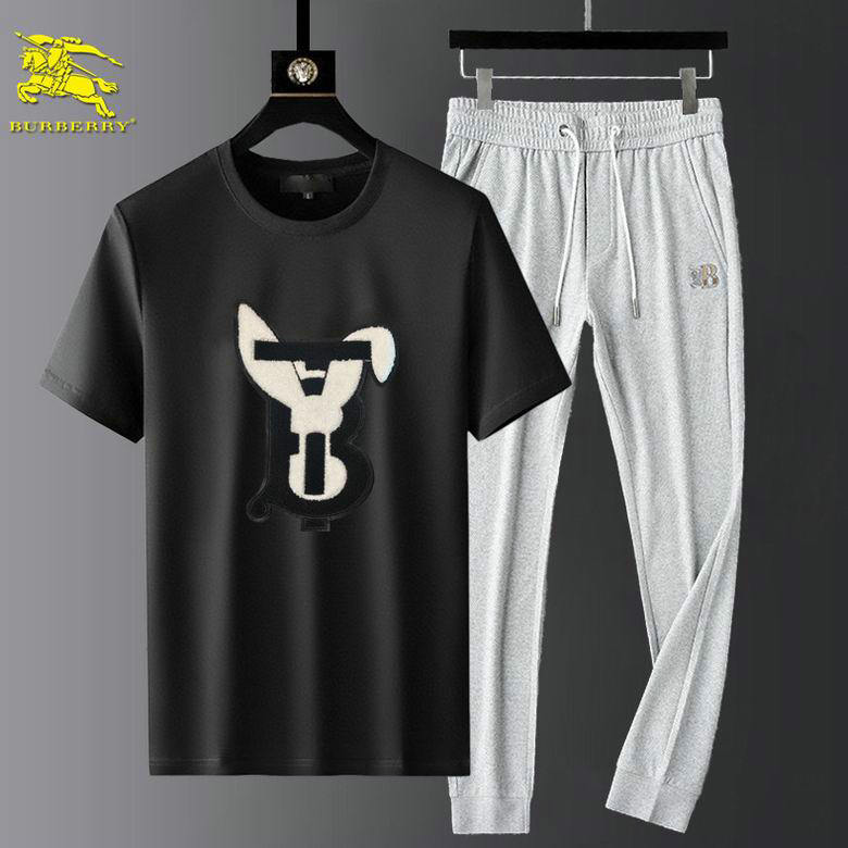 Wholesale Cheap B urberry Designer Short Sleeve Tracksuits for Sale