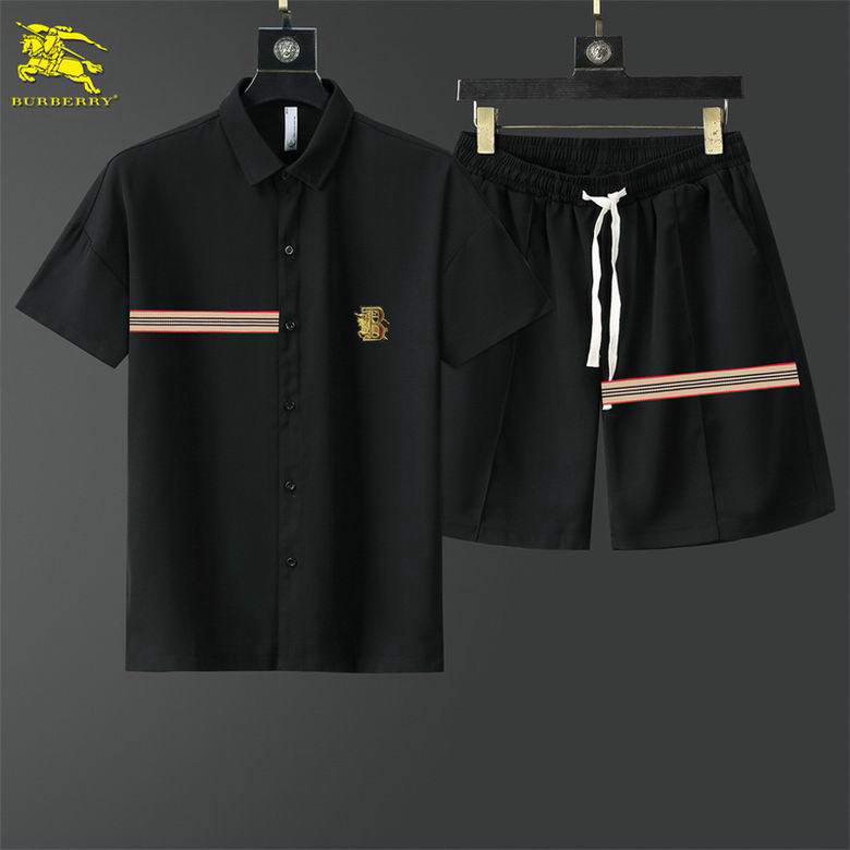 Wholesale Cheap B urberry Short Sleeve Men Tracksuit for Sale