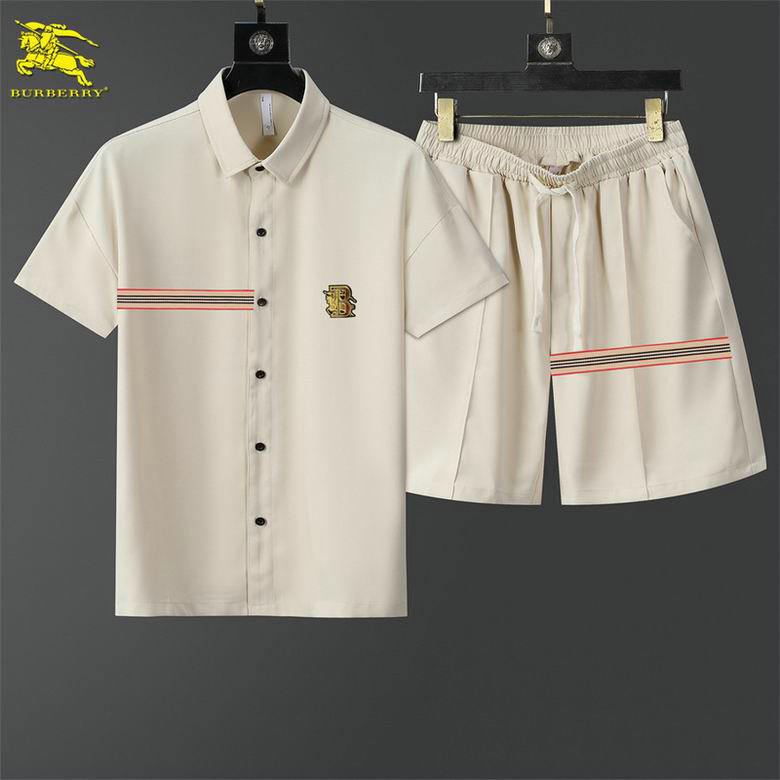 Wholesale Cheap B urberry Short Sleeve Men Tracksuit for Sale