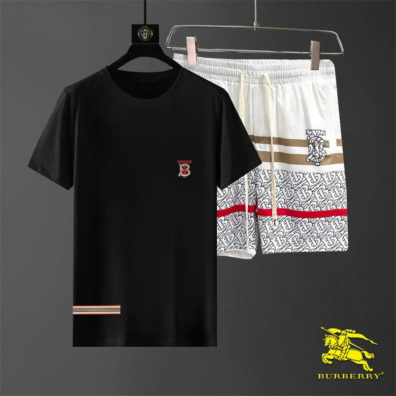 Wholesale Cheap B urberry Short Sleeve Men Tracksuit for Sale
