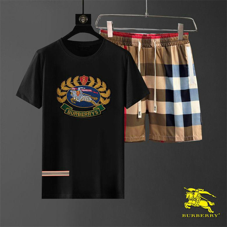 Wholesale Cheap B urberry Short Sleeve Men Tracksuit for Sale