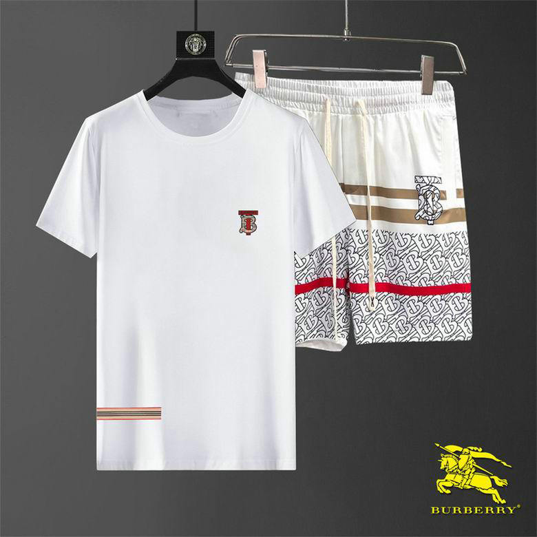 Wholesale Cheap B urberry Short Sleeve Men Tracksuit for Sale